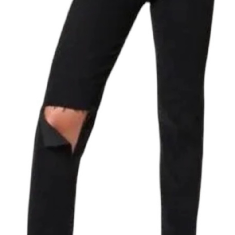 Good American Black Distressed Jeans